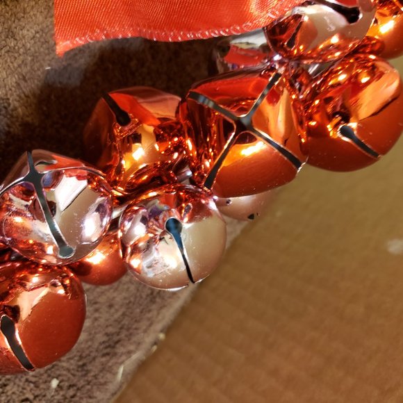 Jingle Bell Christmas Door Wreath Red Pink Silver Bells 12" x 12" - Picture 4 of 7